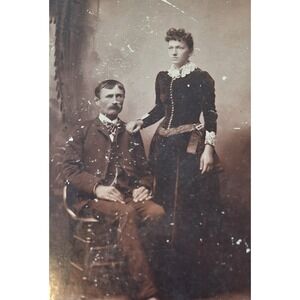 Antique Cabinet Card Photograph Andresen Wilber NE Victorian Couple Portrait